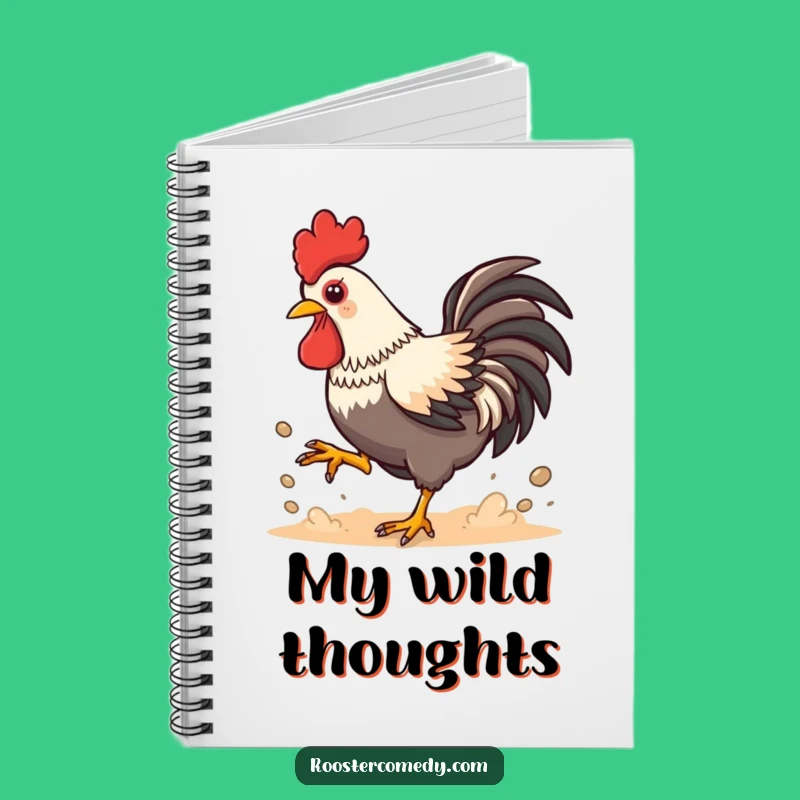 Funny Kawaii Rooster Dust Notebook: Jot Down Ideas with Playful Energy Gift