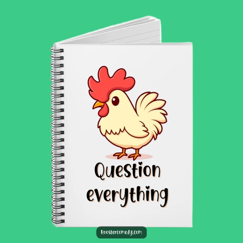 Funny Kawaii Rooster Notebook - Curious Comb Journal Gift