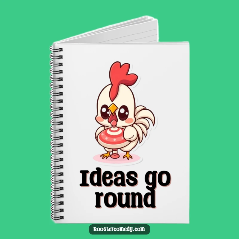 Funny Kawaii Rooster Notebook - Wide-Eyed Wonder Journal Gift