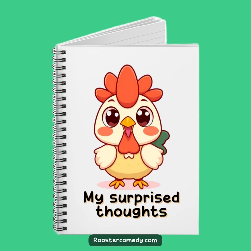 Funny Kawaii Rooster Surprise Notebook: Jot Down Your Astonished Thoughts