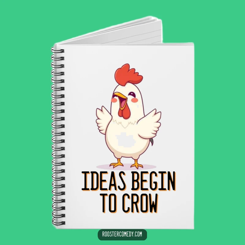 Funny Rooster Crowing Notebook - Cheerful Journal for Bird Enthusiasts