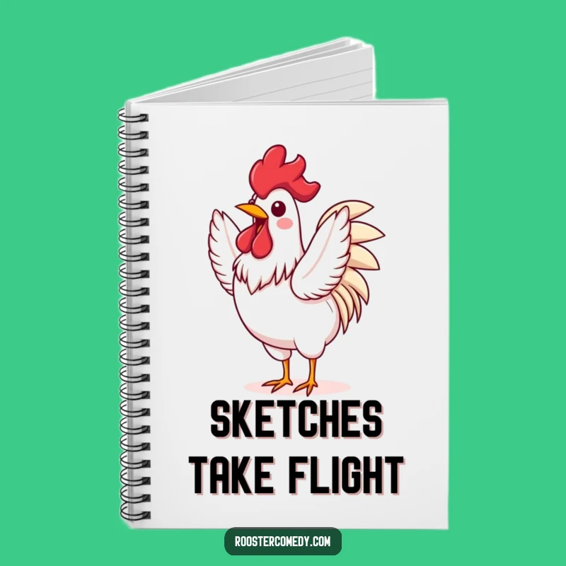 Funny Rooster Flapping Notebook - Energetic Journal for Bird Enthusiasts