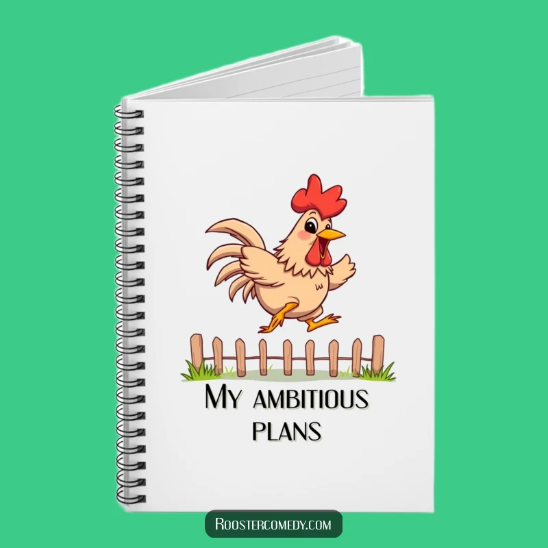 Funny Rooster Notebook: Jump Notes, Energetic Grin, Perfect Humorous Journal Gift