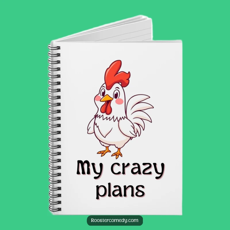 Funny Rooster Racing Notebook - Goofy Journal for Bird Enthusiasts