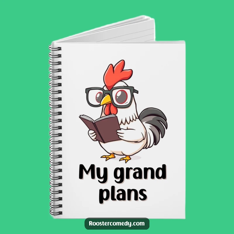 Funny Rooster Reading Glasses Notebook - Jot Down Brilliant Ideas Fowl Style!