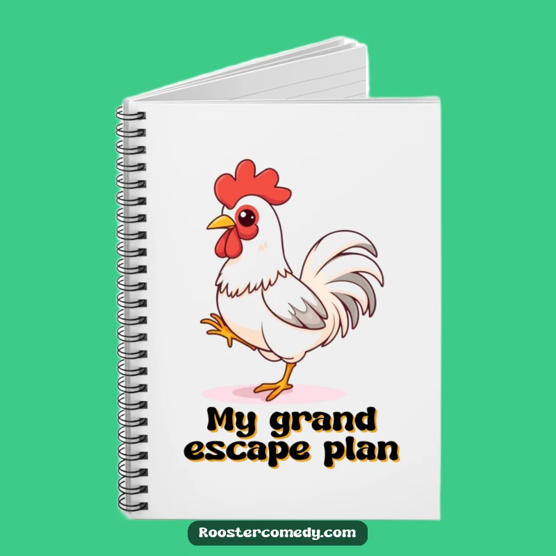 Funny Rooster Sprint Notebook - Playful Bird Ready to Run Journal