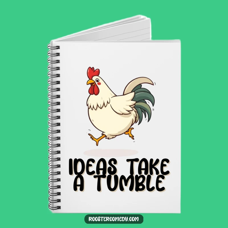 Funny Tripping Rooster Notebook - Jot Down Notes, Even When You Stumble!