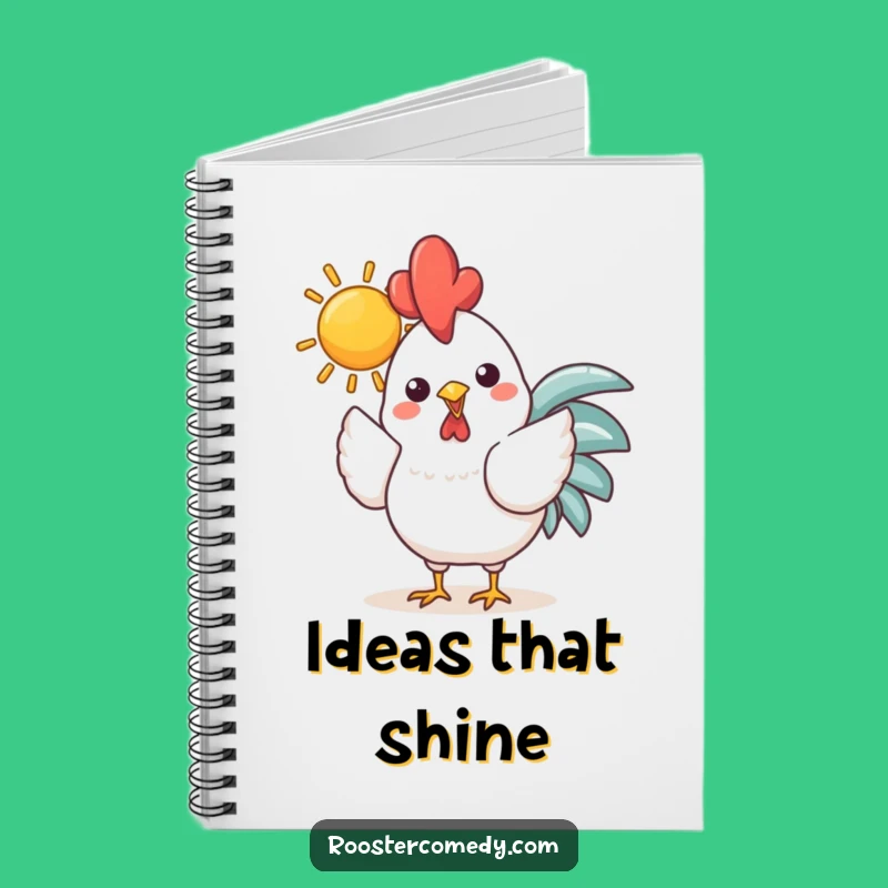 Funny Kawaii Rooster Sun Notebook: Jot Down Bright Ideas with Cheer Gift