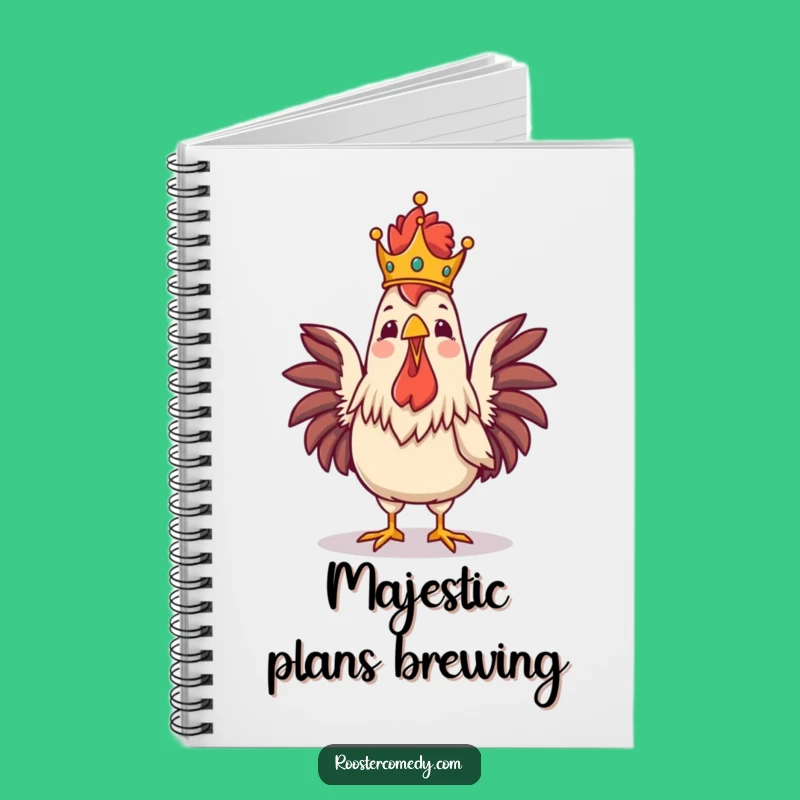Funny Royal Rooster Crowing Notebook - Jot Down Royal Decrees