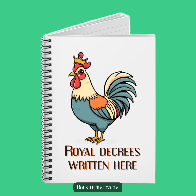 Funny Rooster Crown Notebook - Regal Journal for Bird Enthusiasts