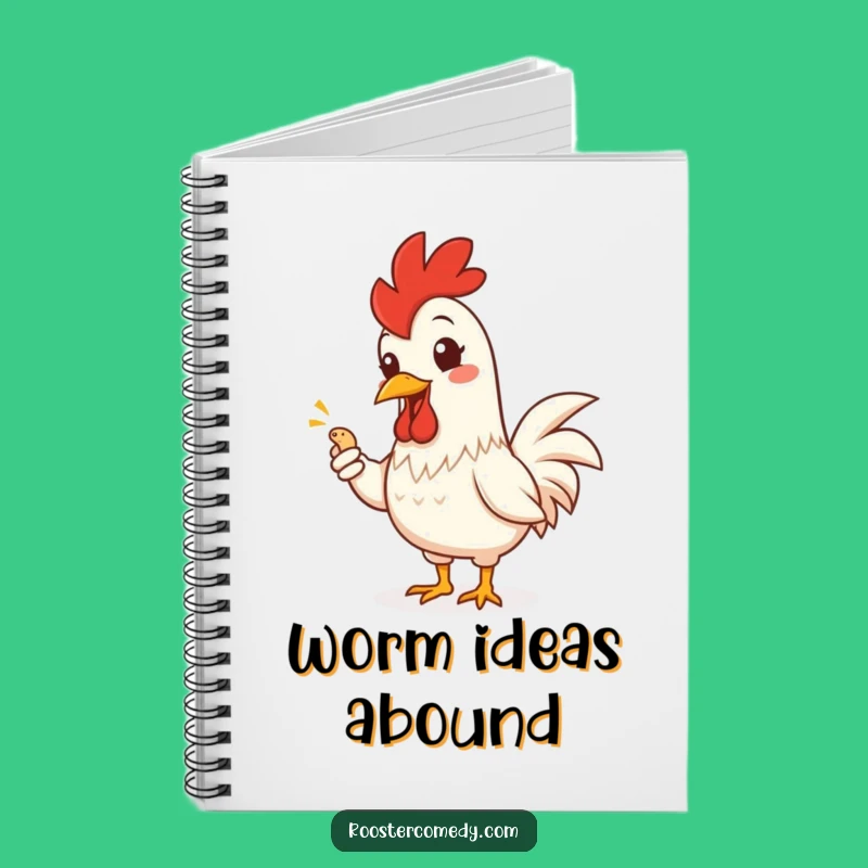 Funny Rooster Worm Notebook - Hilarious Gift for Writers and Dreamers