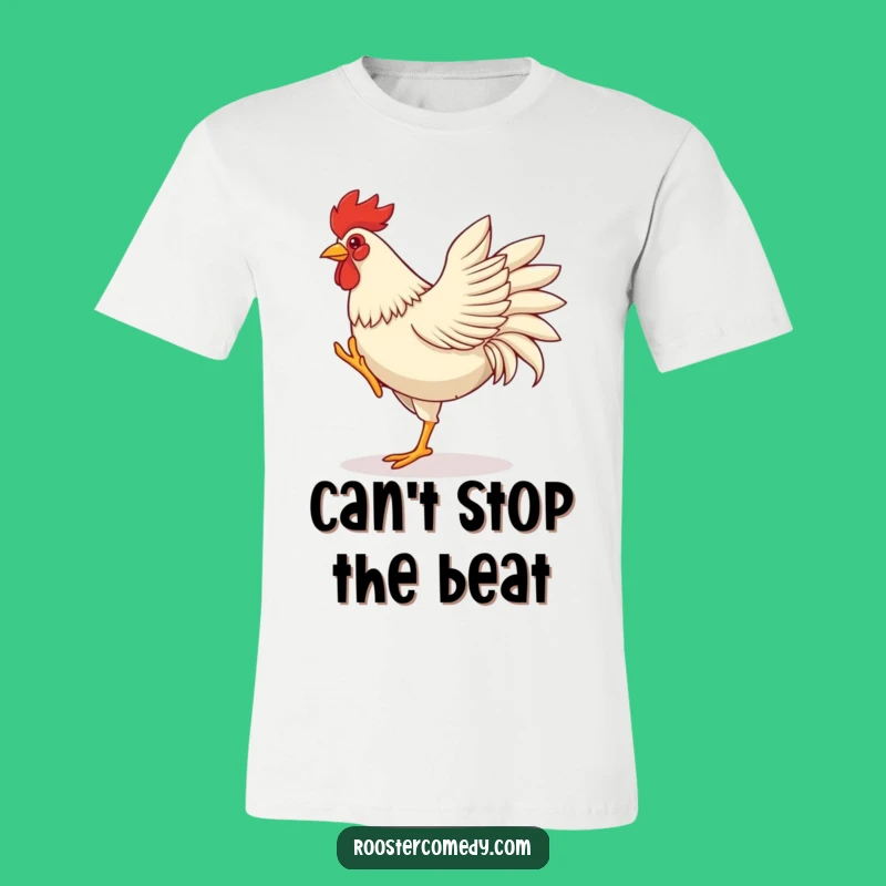 Funny Dancing Rooster Kick T-Shirt - Energetic Farm Fun Tee