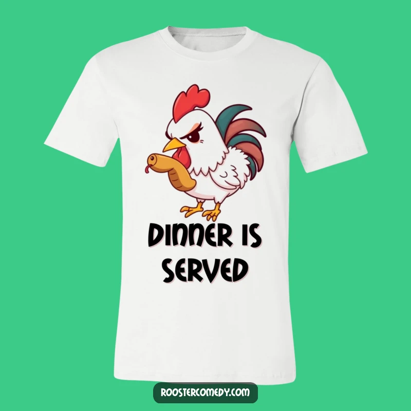 Funny Rooster Worm T-Shirt - Show Off Your Sneaky Side