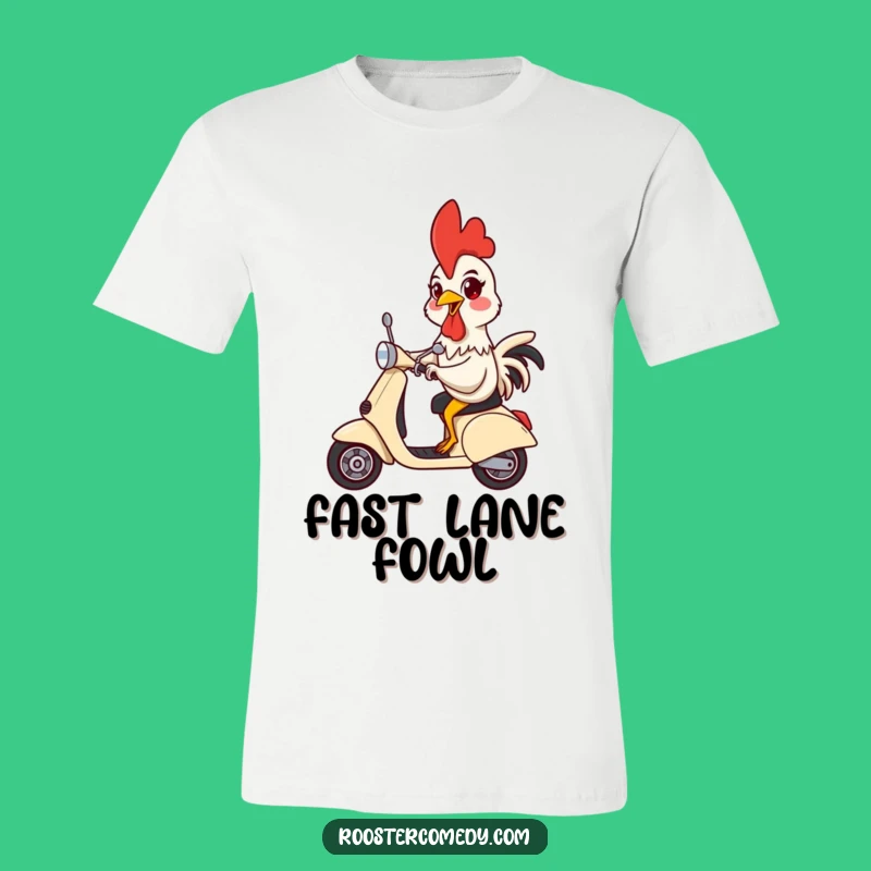 Funny Rooster Scooter T-Shirt - Ride into Fun with This Hilarious Tee