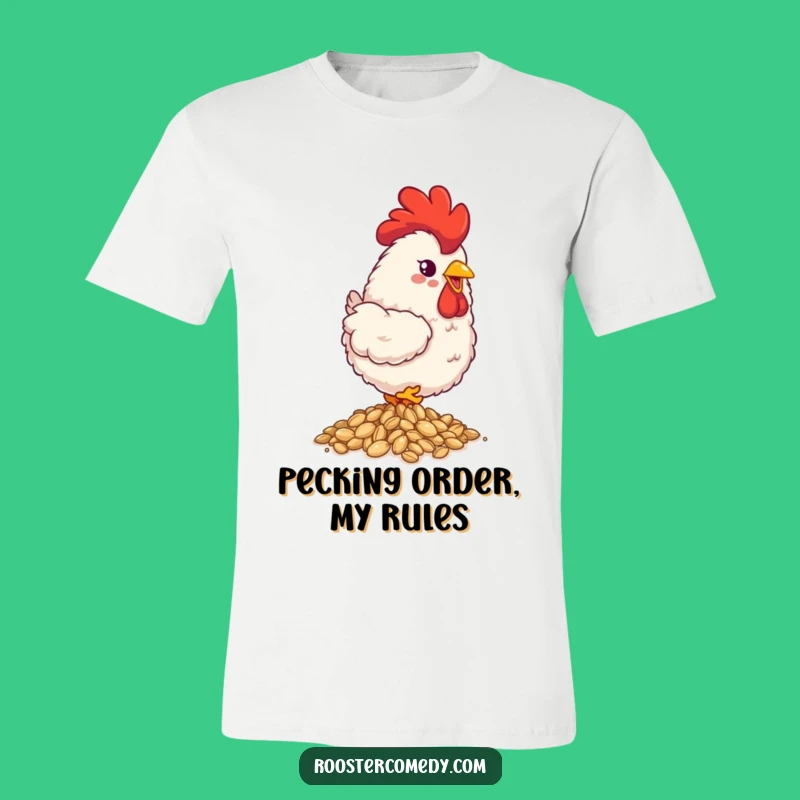 Funny Fluffy Rooster T-Shirt - Happy Pecking for a Cheerful Look!