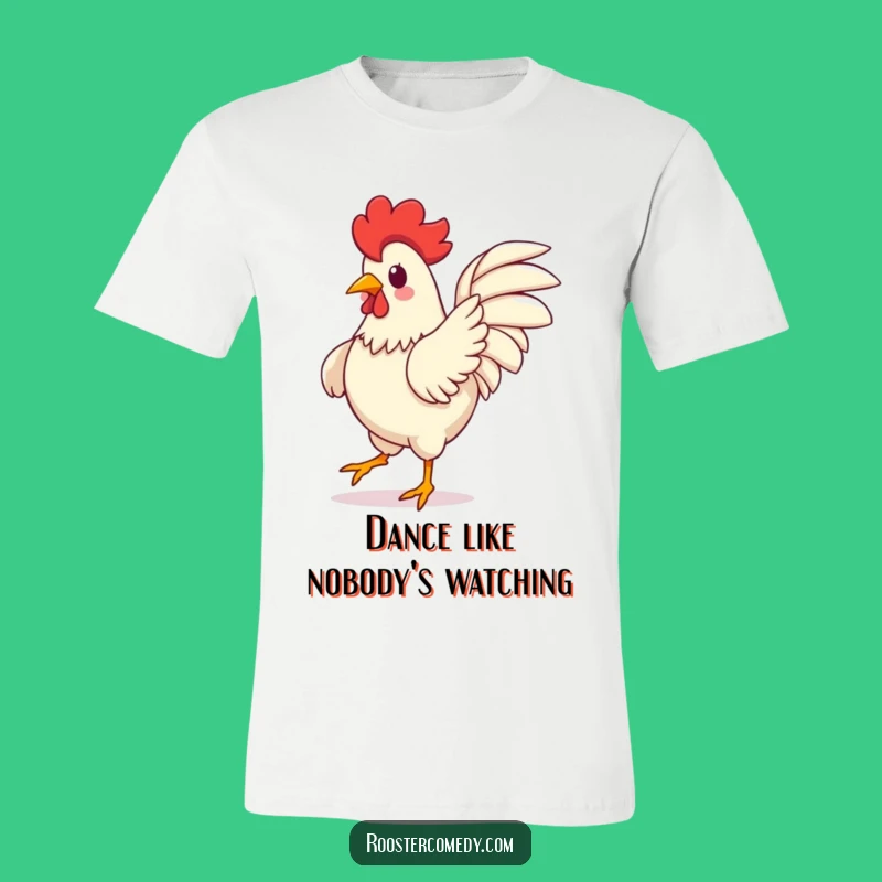 Funny Kawaii Rooster Dance T-Shirt - Wing Flapping Fun Gift