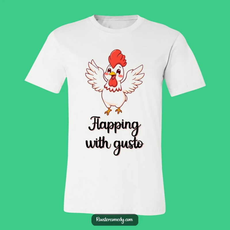 Funny Kawaii Rooster Energy T-Shirt: Joyful Bird Tee, Cute & Enthusiastic Funny Gift