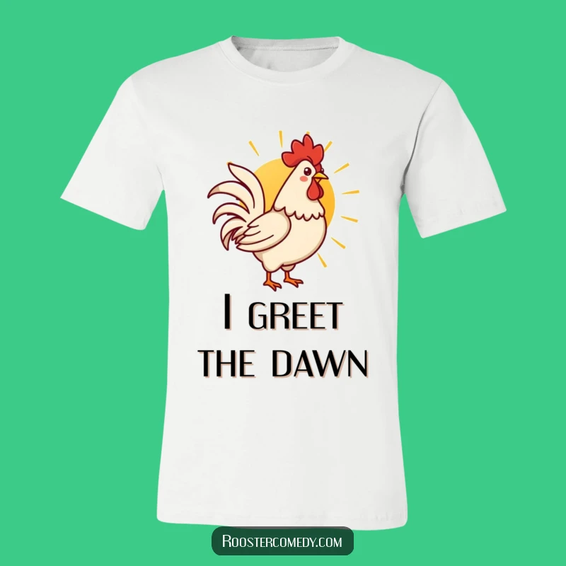 Funny Kawaii Rooster Sunrise T-Shirt: Cute Morning Bird Tee, Ideal Funny Gift