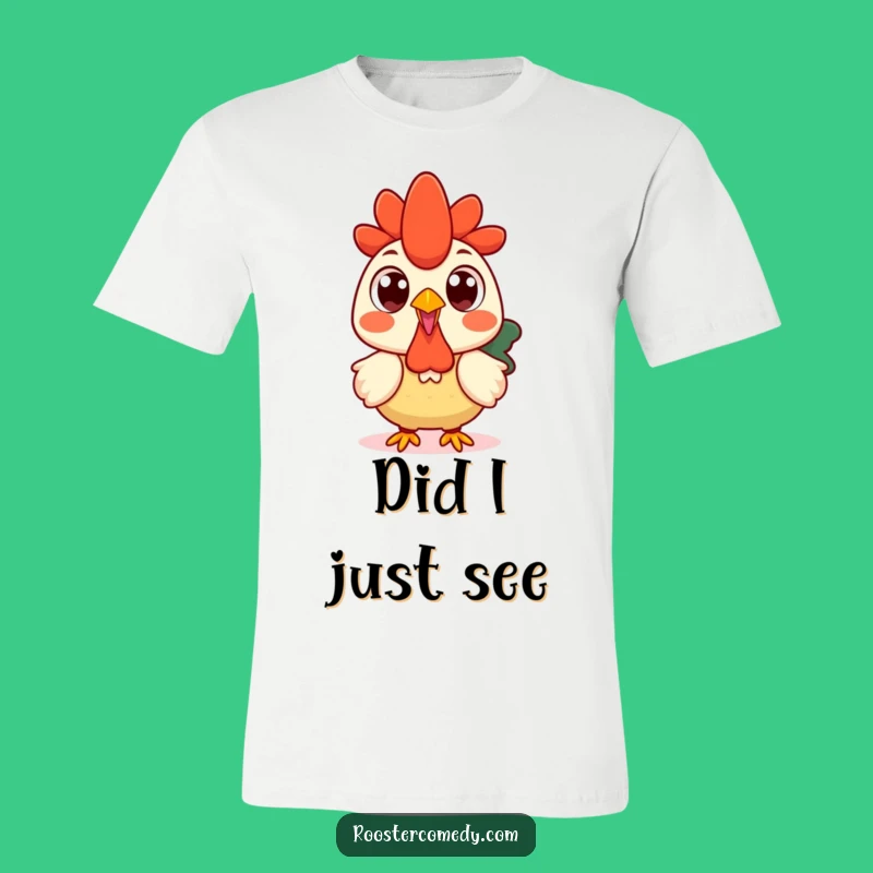 Funny Kawaii Rooster Surprise T-Shirt: Express Your Astonishment