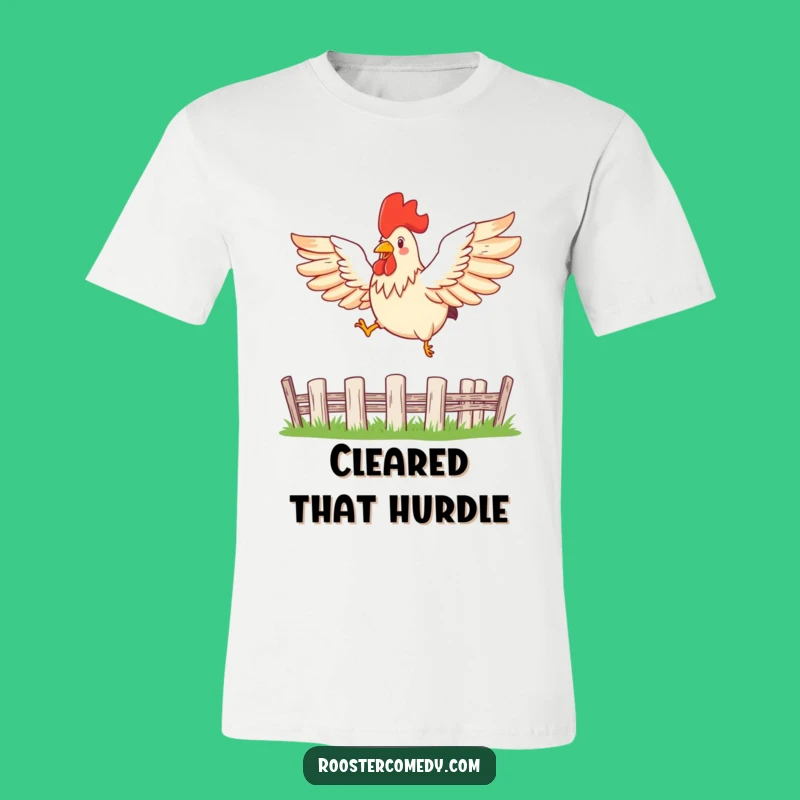 Funny Leaping Rooster Tee - Soar Over Your Day with Style!