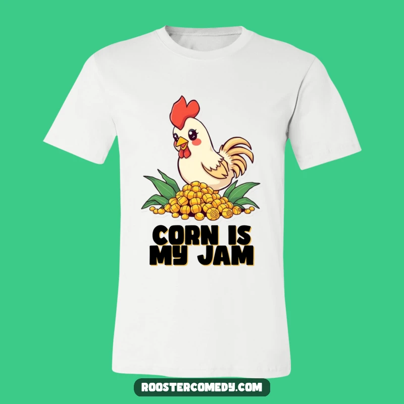Funny Pecking Rooster T-Shirt: Sparkling Eyes, Corn Fiend, Ideal Humorous Gift for Farmers