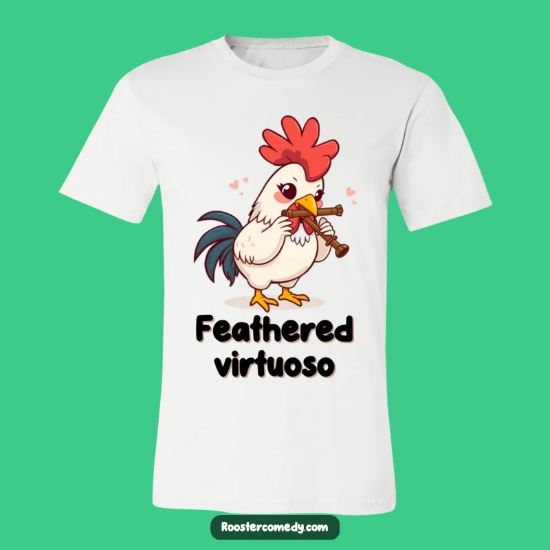 Funny Rooster Flute Delight T-Shirt: Wear Your Joy with This Humorous Musical Bird Tee