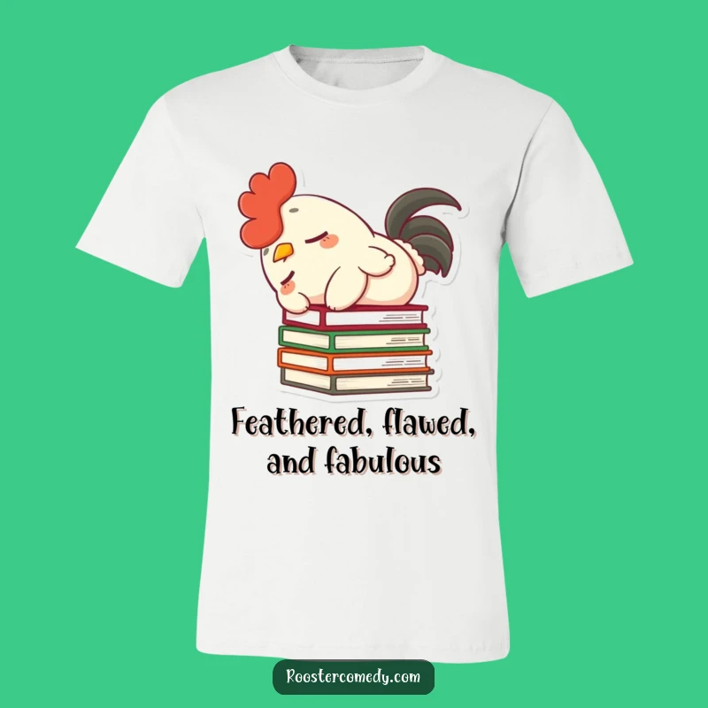 Funny Rooster T-Shirt - Accidental Book Toppler Tee, Hilarious Gift for Animal Lovers