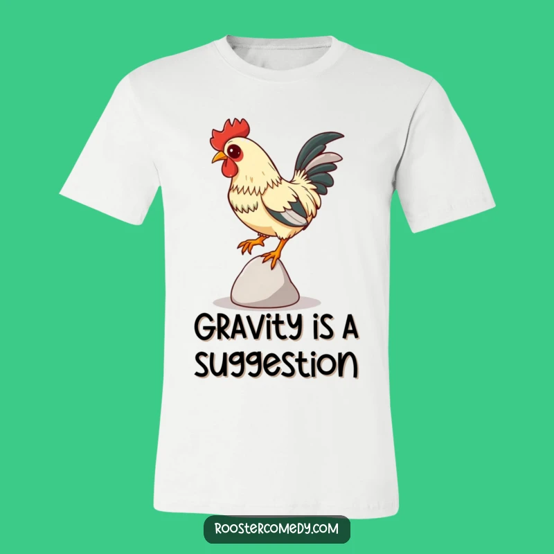 Funny Focused Rooster T-Shirt - Balancing Act Bird Apparel