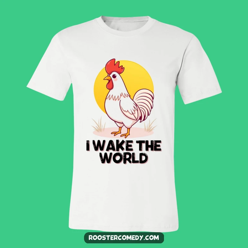 Funny Kawaii Rooster Sunrise T-Shirt: Cheerful Morning Tee for Roosters