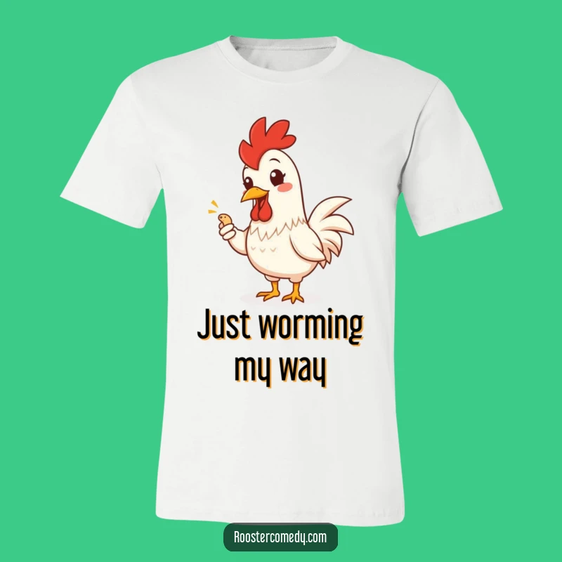Funny Rooster Worm Flourish T-Shirt - Hilarious Gift for Nature Enthusiasts