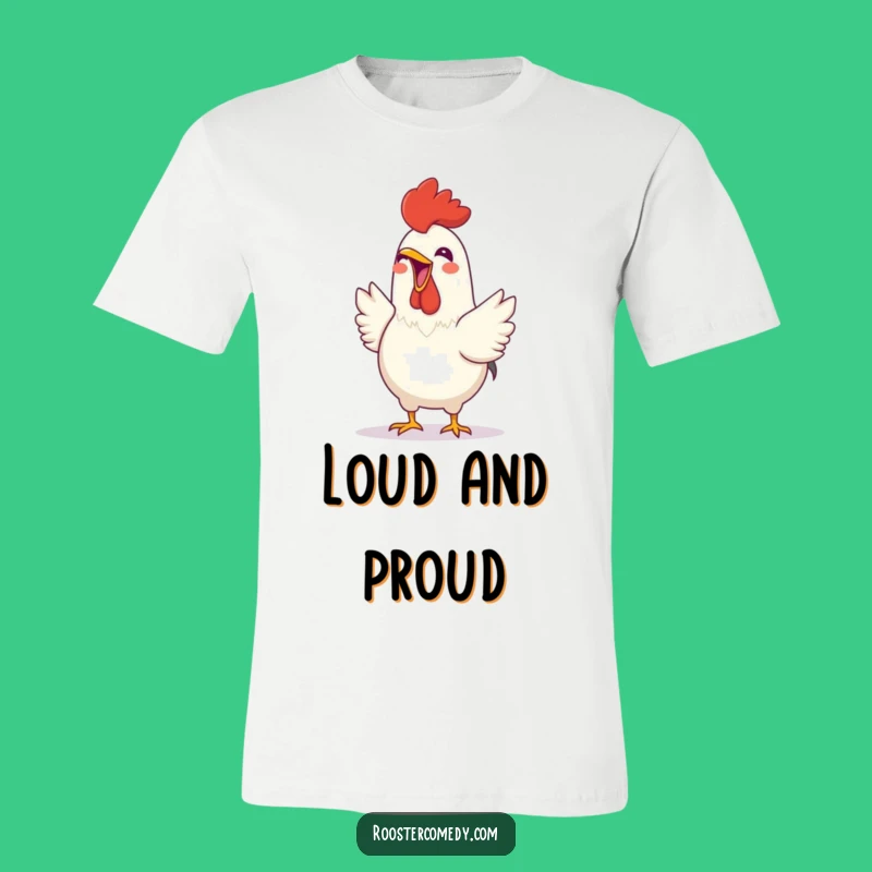 Funny Rooster Crowing T-Shirt - Cheerful & Hilarious Poultry Tee