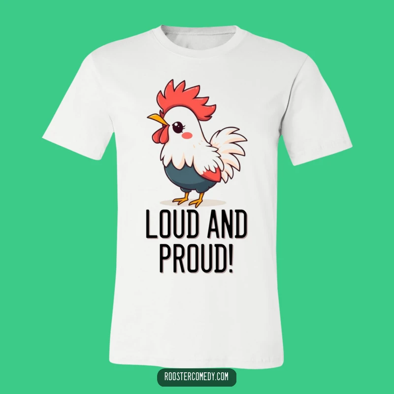 Funny Kawaii Rooster T-Shirt - Loud Crowing Bird Apparel Gift