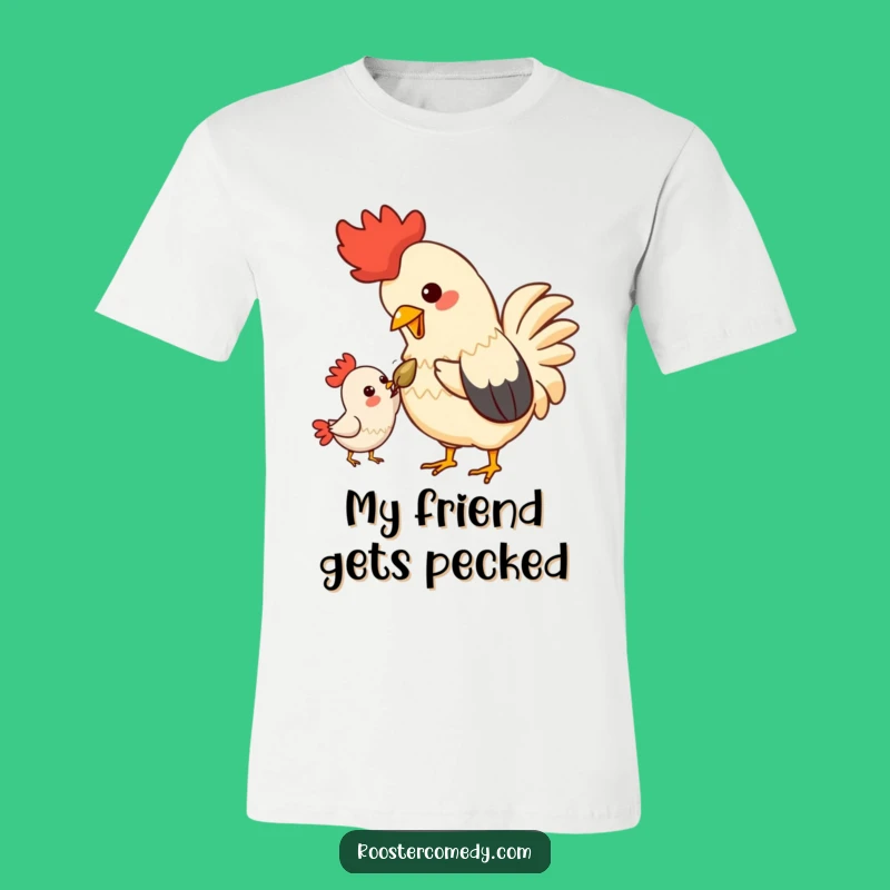 Funny Kawaii Rooster T-Shirt - Adorable Bird Friendship Tee, Great Gift