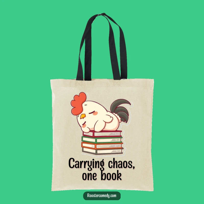 Funny Rooster Tote Bag - Carry Your Books (or Chaos) in Style
