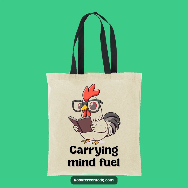 Funny Rooster Reading Glasses Tote Bag - Carry Your Books with Birdie Style!