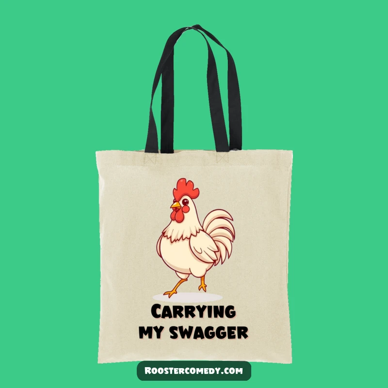 Funny Kawaii Rooster Confident Tote Bag: Proud Bird Canvas Bag, Perfect Funny Gift