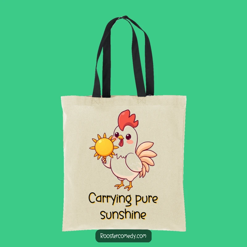 Funny Kawaii Rooster Tote Bag - Cheerful Sun Carrier, Stylish & Practical