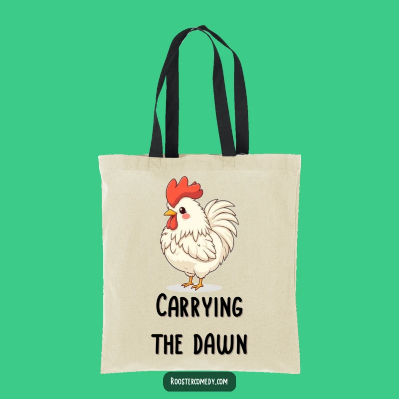Funny Rooster Crowing Tote Bag: Durable and Hilarious Farm Accessory