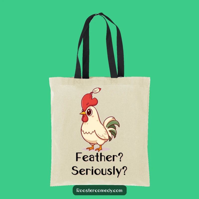 Funny Rooster Feather Surprise Tote Bag - Comedic Bird Accessory, Ideal Funny Gift