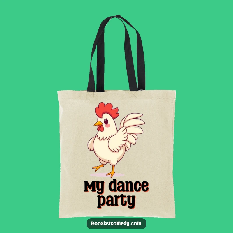 Funny Kawaii Rooster Dance Tote Bag - Wing Flapping Gift