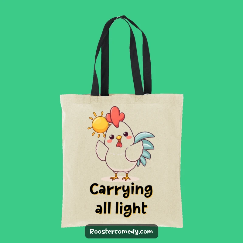 Funny Kawaii Rooster Sun Tote Bag: Carry Sunshine Everywhere Gift