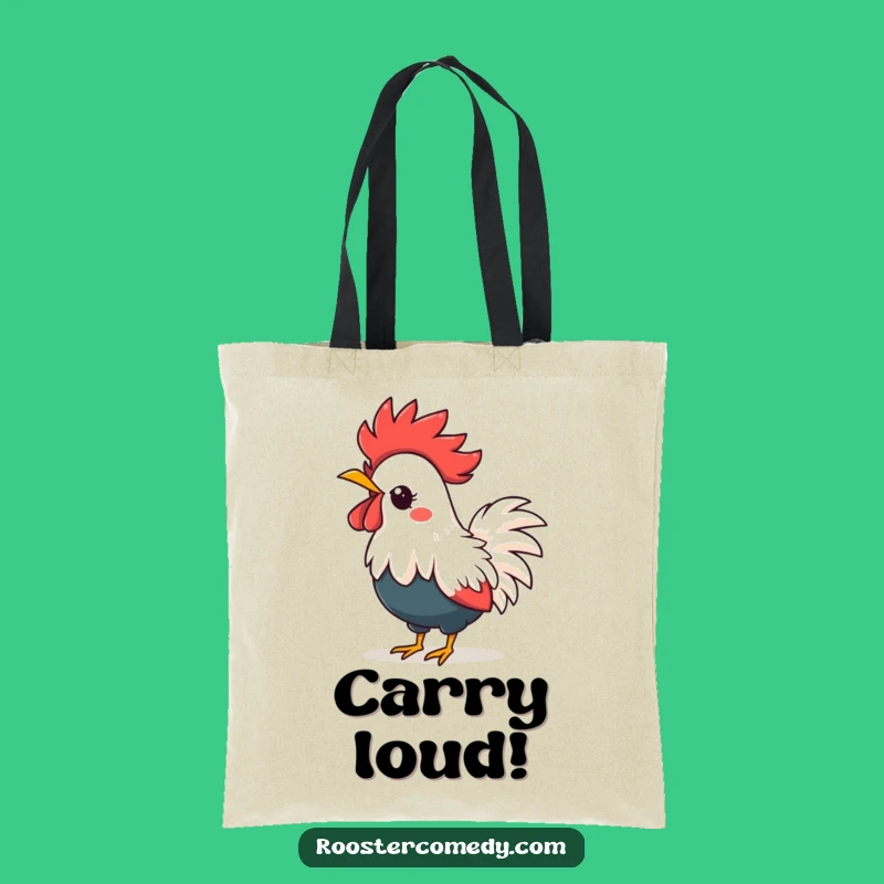 Funny Kawaii Rooster Tote Bag - Spacious Crowing Bird Accessory Gift