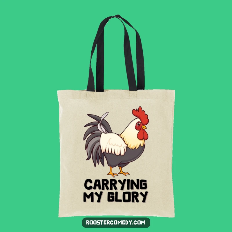 Funny Rooster Feather Tote Bag - Proud Bird Carry-All for Gifts
