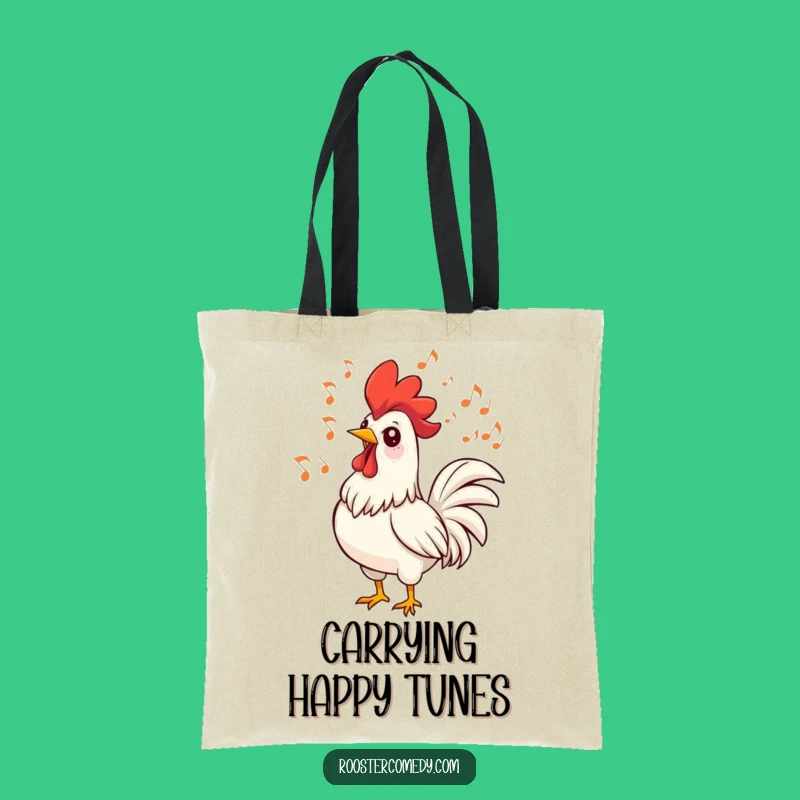 Funny Singing Rooster Tote Bag - Carry Your Tunes with Birdie Style!