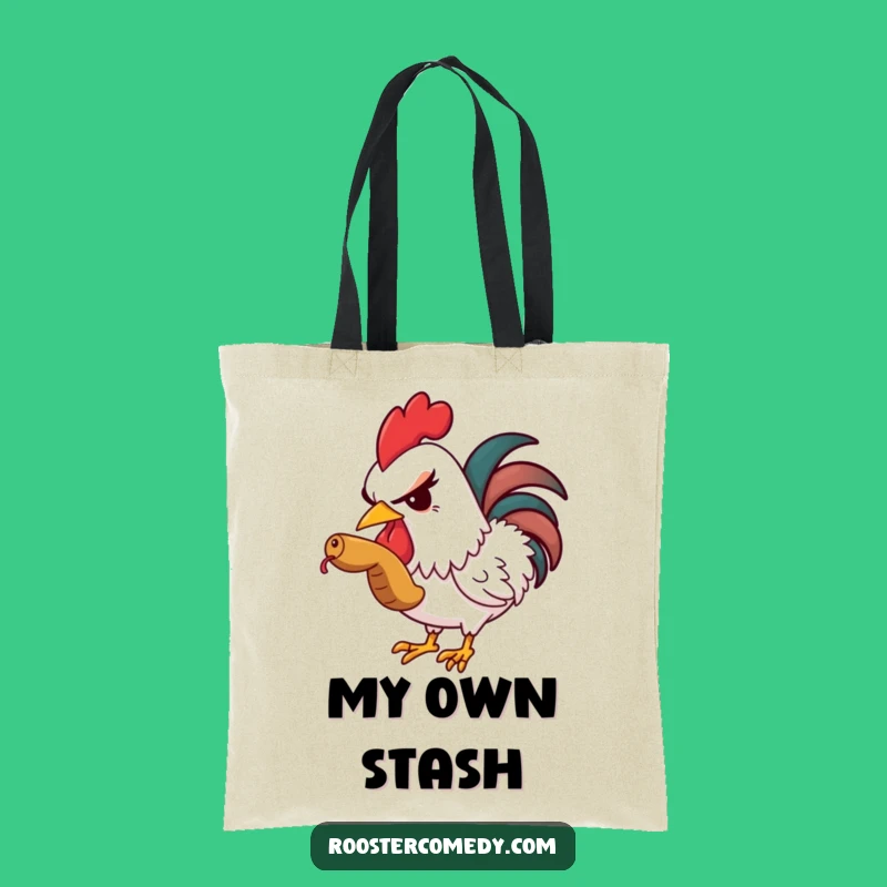 Funny Rooster Worm Tote Bag - Carry Your Treats with Style
