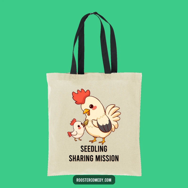 Funny Kawaii Rooster Tote Bag - Charming Bird Friendship Accessory, Gift Idea
